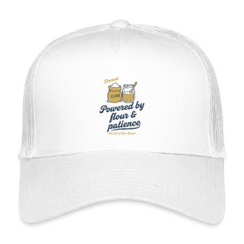 Sauerteigbrot-Backer angetrieben von Mehl - Kinder Trucker-Cap - Weiß - Vorne