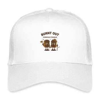 sourdough Burnt Out Sourdough Struggles bread - Kids’ Trucker Cap - white - Front