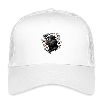 Grim Reaper Poker Player Dark Fantasy Motif - Kids’ Trucker Cap - white - Front