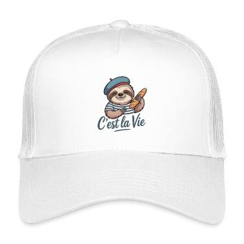 C’est La Vie Shirt mit Faultier Frankreich Urlaub - Kinder Trucker-Cap - Weiß - Vorne