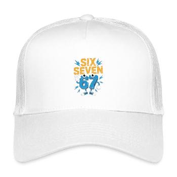 Number Hero 67 in Comic Style - Kids’ Trucker Cap - white - Front
