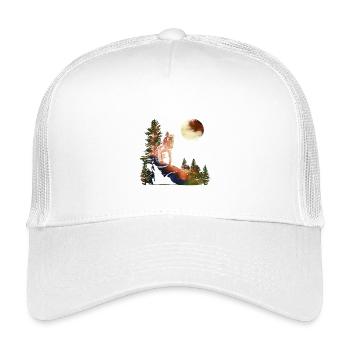 wandern, wanderlust, nachtwandern, mondschein, - Kinder Trucker-Cap - Weiß - Vorne