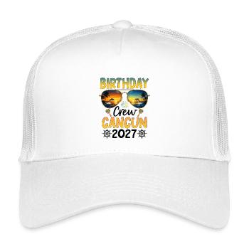 Birthday Crew Cancun 2027 - Kinder Trucker-Cap - Weiß - Vorne