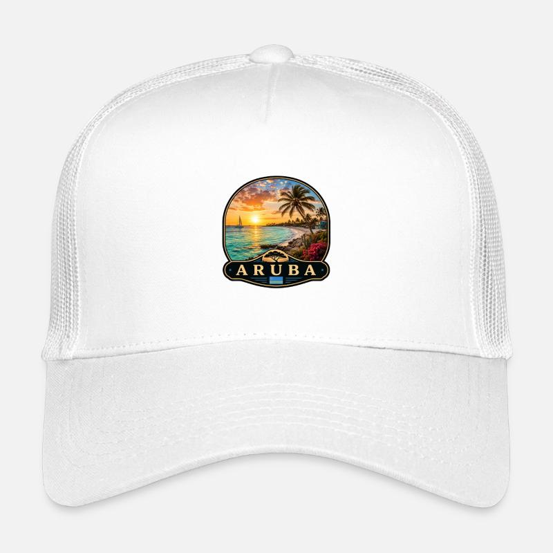 Aruba Eagle Beach Divi Divi Arbre Caribéen Tropical Casquette trucker enfant