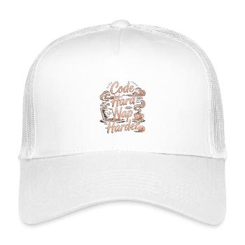 Remote Developer Code Hard Nap Harder Remote Coder - Kids’ Trucker Cap - white - Front