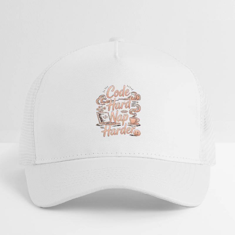 Remote Developer Code Hard Nap Harder Remote Coder Kinder Trucker-Cap