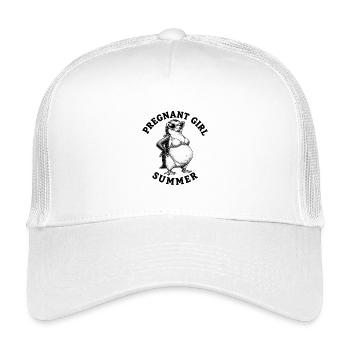 Schwangeres Mädchen, Sommer, Strand, Pinguin, lust - Kinder Trucker-Cap - Weiß - Vorne