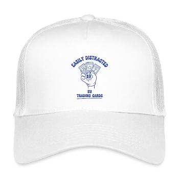 Leicht vom Sammelkarten-Sammler abgelenkt - Kinder Trucker-Cap - Weiß - Vorne