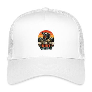MTB Mountainbike Downhill Weekend Dirt Ritual Rad - Kinder Trucker-Cap - Weiß - Vorne