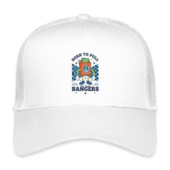 Born To Pull Bangers Get Lucky Trading Card Pack - Kids’ Trucker Cap - white - Front