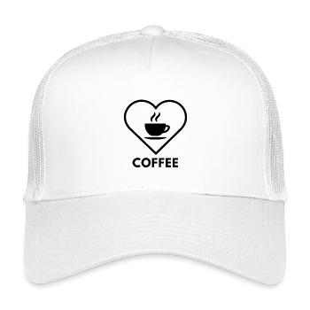 Coffee Heart Line Art - Kids’ Trucker Cap - white - Front