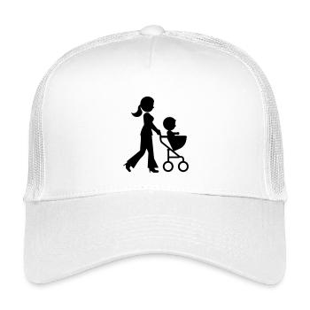 Mom stroller baby - Kids’ Trucker Cap - white - Front