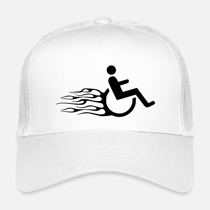 Rollstuhlfahrer mit Flammen # - Kinder Trucker-Cap - Weiß