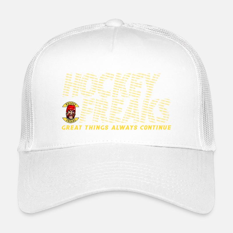 Hockey Freaks Distressed Striped Text Kids’ Trucker Cap