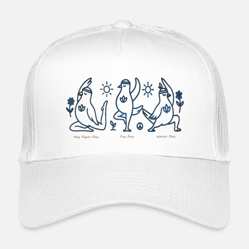 Drei Pinguine im Yoga Boho Peace - Kinder Trucker-Cap - Weiß