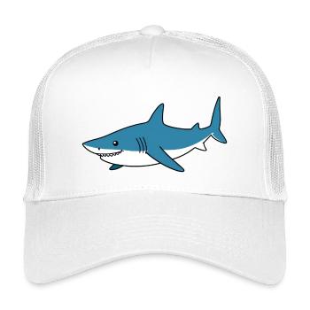 Requin Cartoon Bleu – Ami côtier - Casquette trucker enfant - blanc - Devant