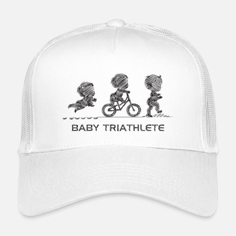 Kleiner Knopf-Triathlet - Kinder Trucker-Cap - Weiß