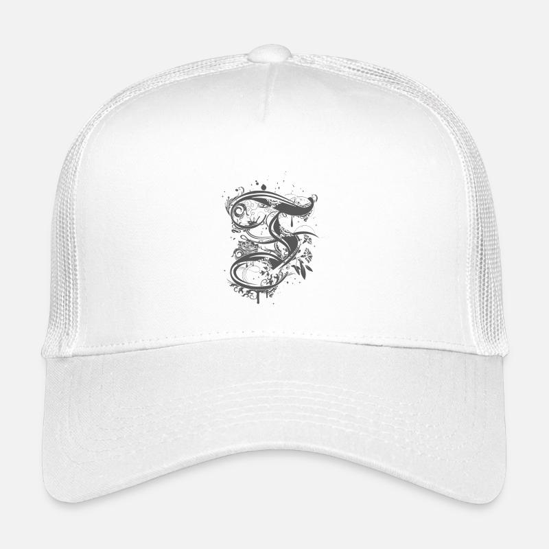 une lettre de calligraphie F Casquette trucker enfant