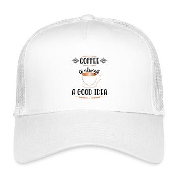 Kupferkaffeetasse im Art Déco-Look - Kinder Trucker-Cap - Weiß - Vorne