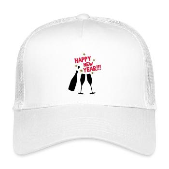 Happy new year - Bonne année - Casquette trucker enfant - blanc - Devant