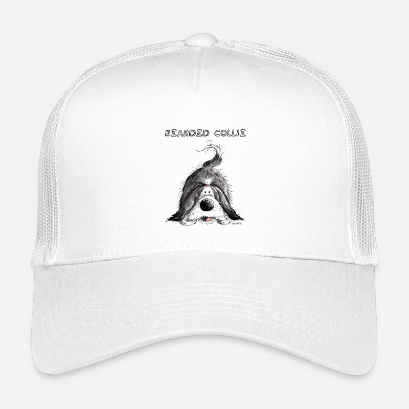 Verspielter Bearded Collie - Kinder Trucker-Cap - Weiß
