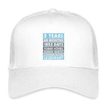 5 years legendary - anniversary, company, birthday - Kids’ Trucker Cap - white - Front