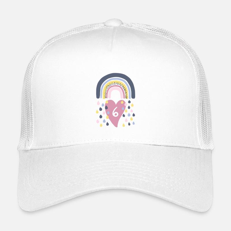 Rainbow 6th Birthday Kids - Kids’ Trucker Cap - white