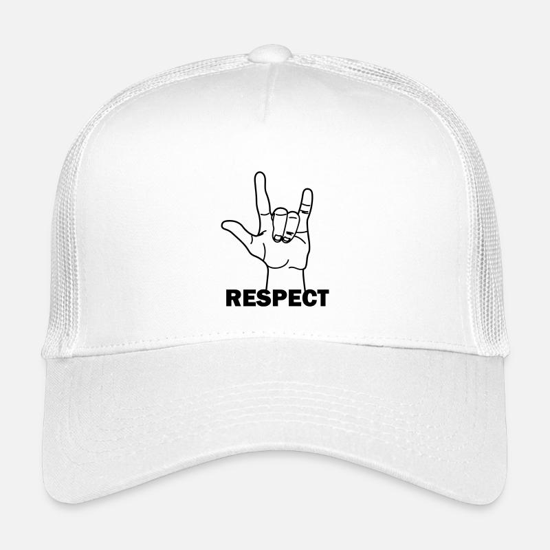 Hand gesture respect with text RESPECT Kids’ Trucker Cap
