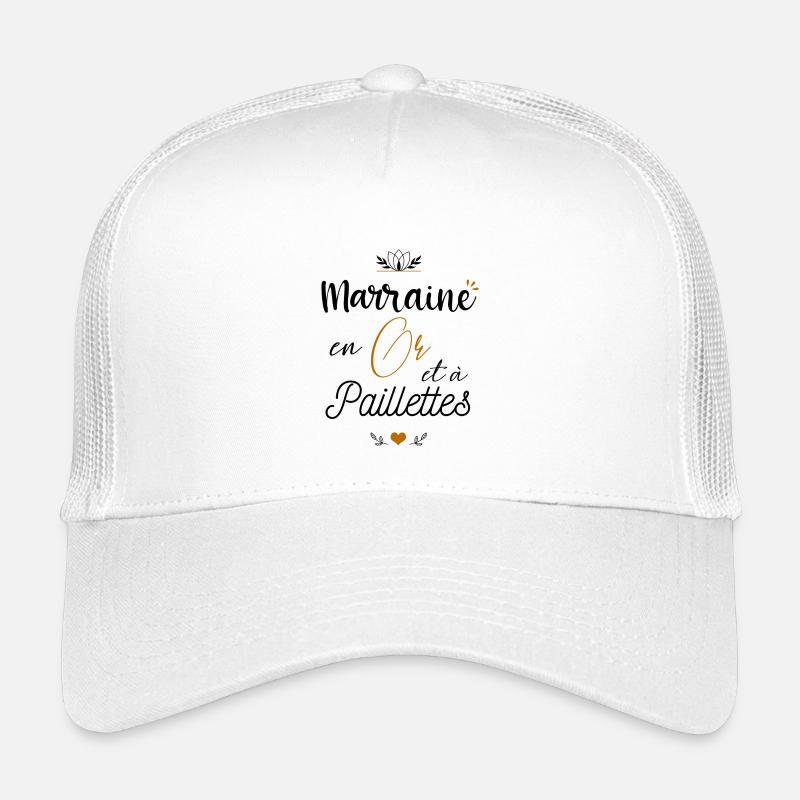 Marraine en or et à paillettes Casquette trucker enfant