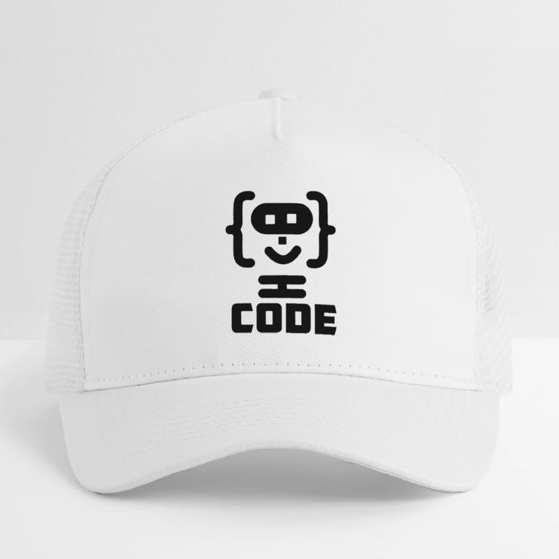 Hacker programmer code logo with text CODE Kids’ Trucker Cap