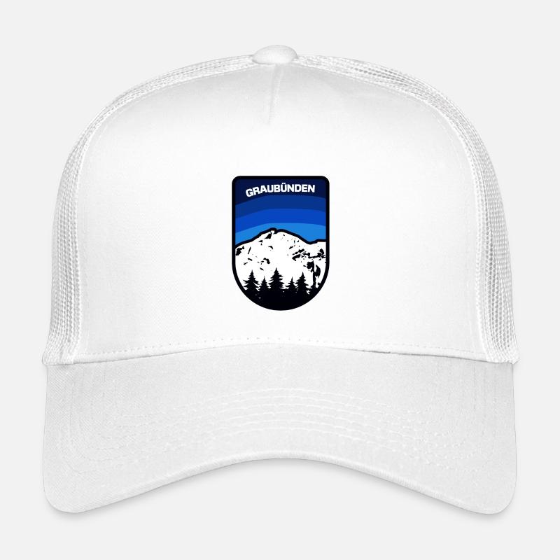 Graubünden Berglandschaft Emblem - Kinder Trucker-Cap - Weiß