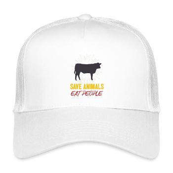 Tiere retten Menschen essen - Kinder Trucker-Cap - Weiß - Vorne