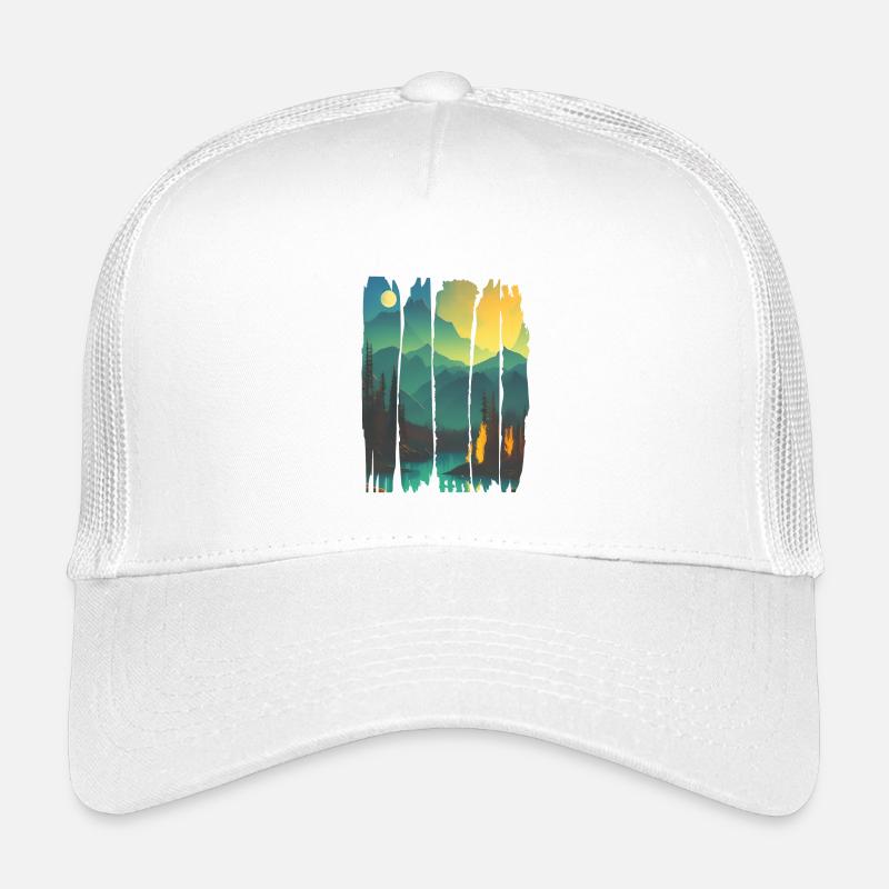 Landscape Campfire Forest Kids’ Trucker Cap