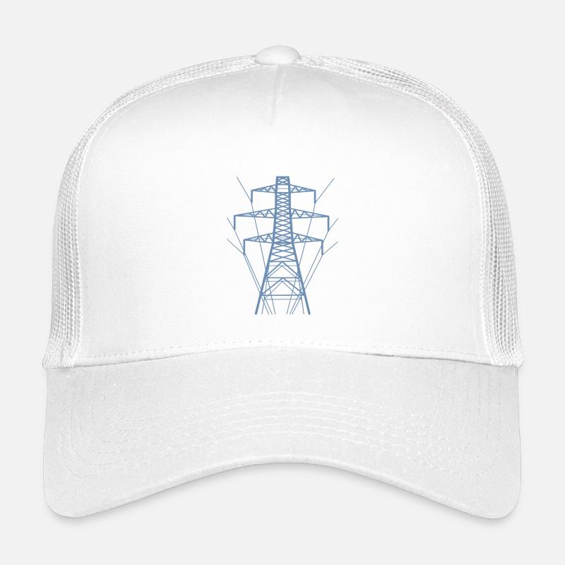 Weiße Strommast-Silhouette - Kinder Trucker-Cap - Weiß