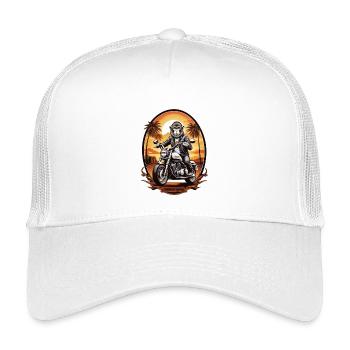 Affe auf Motorrad - Kinder Trucker-Cap - Weiß - Vorne
