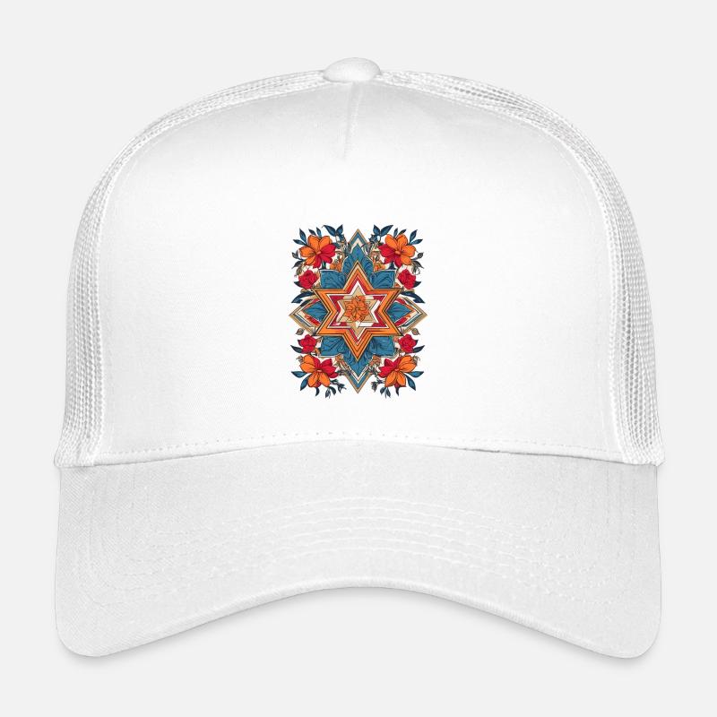 Étoile juive avec des fleurs Casquette trucker enfant