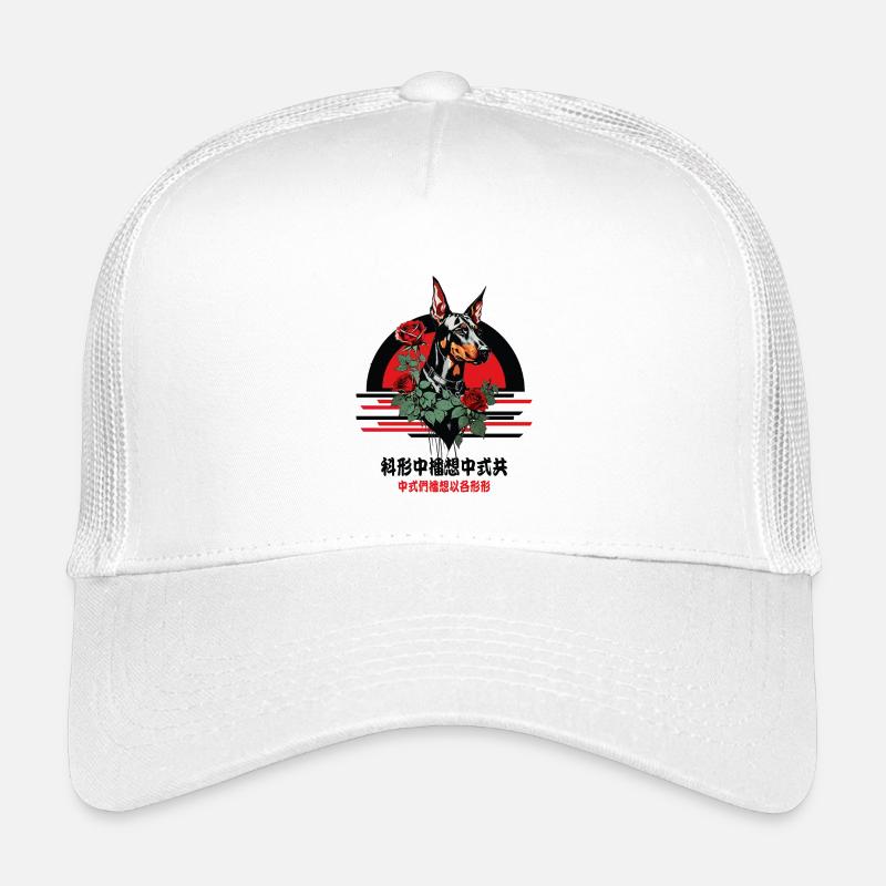 Doberman avec des roses Casquette trucker enfant