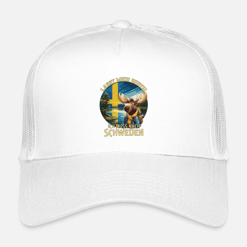 Schweden - lasst mich durch - Elch - Kinder Trucker-Cap - Weiß