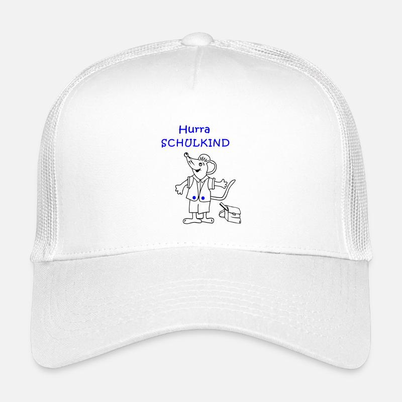 Hurra Schulkind Einschulung - Kinder Trucker-Cap - Weiß