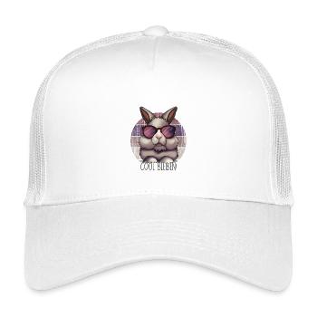 Cool bleiben – Hase mit Sonnenbrille - Kinder Trucker-Cap - Weiß - Vorne