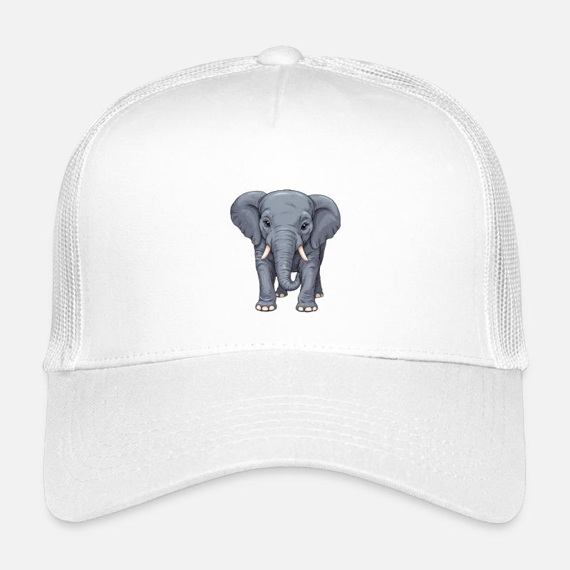 A friendly little elephant lady - Kids’ Trucker Cap - white