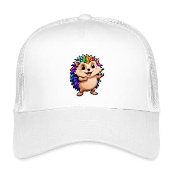 Kinder süßer Cartoon Igel - Kinder Trucker-Cap - Weiß - Vorne