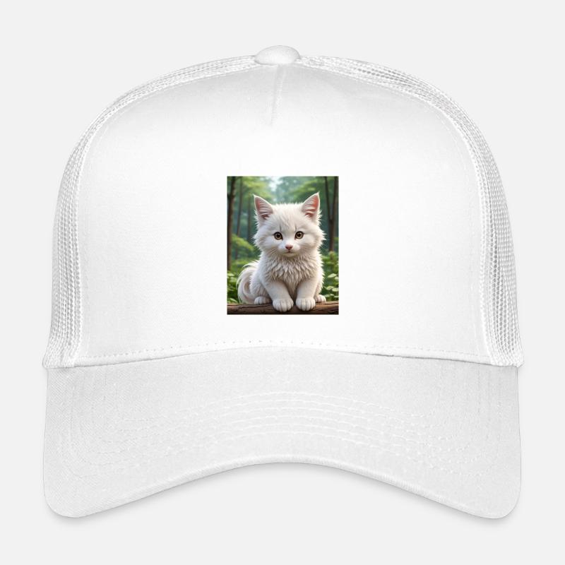 Süße Katze - Kinder Trucker-Cap - Weiß