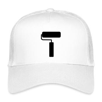 Paint Roller Silhouette - Outil de peinture minimaliste - Casquette trucker enfant - blanc - Devant