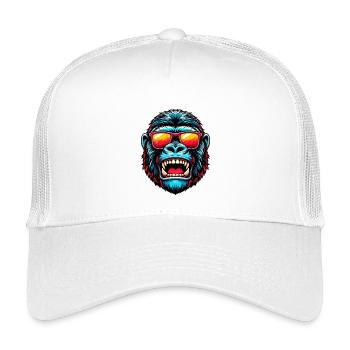 Gorillas with sunglasses - Kids’ Trucker Cap - white - Front