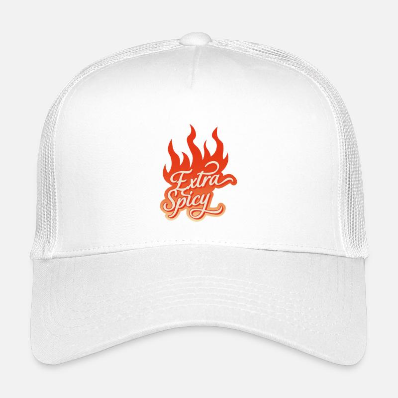 Extra Spicy – Fiery Typography - Kids’ Trucker Cap - white