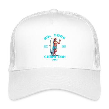 Retro Pixel 80th Surf Champion - Kids’ Trucker Cap - white - Front
