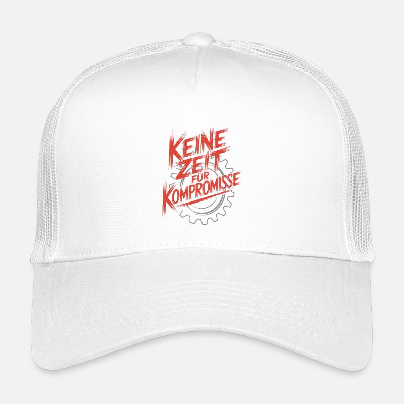 No time for compromise red - Kids’ Trucker Cap - white