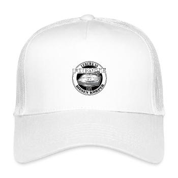 Leberkas formte diesen Body. - Kinder Trucker-Cap - Weiß - Vorne