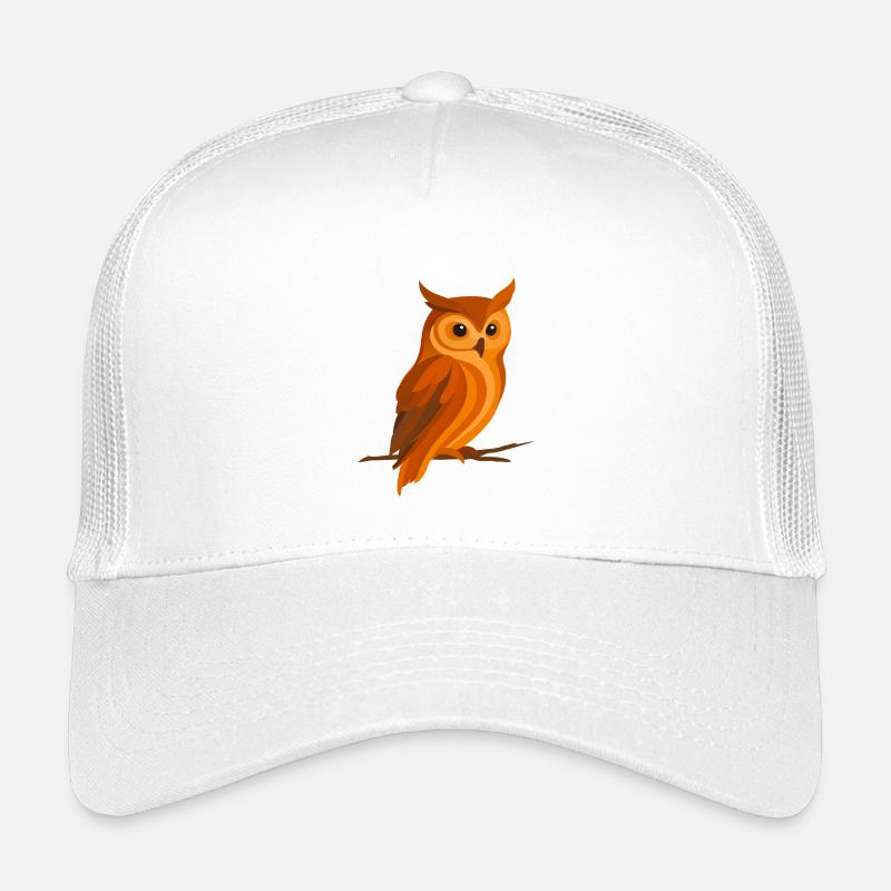 Hibou dans les tons orangés – oiseau forestier expressif Casquette trucker enfant